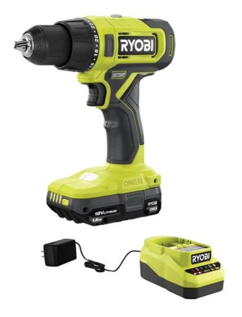 Ryobi 18V Cordless ½ in. Drill/Driver Kit with Battery & Charger