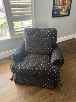 2 Large Slip covered Chairs With Ottoman