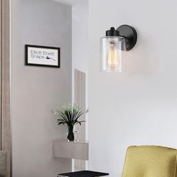 Metal Sconces Wall Lighting with Clear Glass Shade,Wall Sconces Set of Two, Vanity fixtures