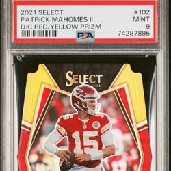 2021 Select Patrick Mahomes Red/yellow Diecut PSA