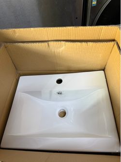 Ceramic bathroom vanity sink 20”x15”  $30  #8006-50