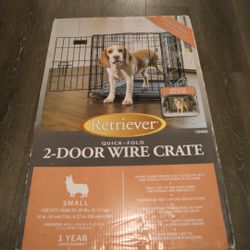 Retriever 2-door wire dog crate-small 30.5 Lx 19.5 W x 21.25 H in NEW