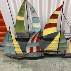 Metal boat wall art/wall art/nautical art