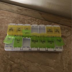 AM PM Pill Case Organizer Weekly Pop Up 7 Day Medicine Box Container Two Color Medication Dispenser 