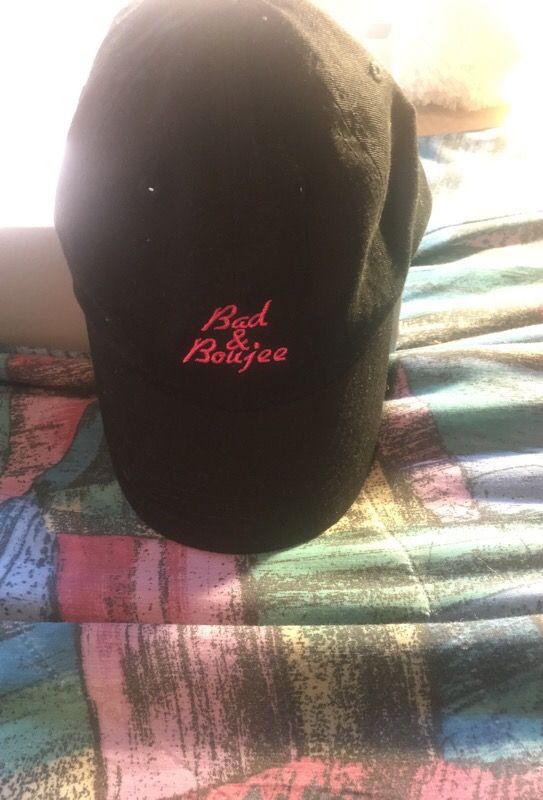 Bad &boujee pink words hat