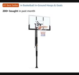 New in the box Yohood In Ground Basketball Hoop Outdoor 10FT Adjustable Height with Crank, in-Gound Basketball Goal System with 50 Inch Shatterproof P