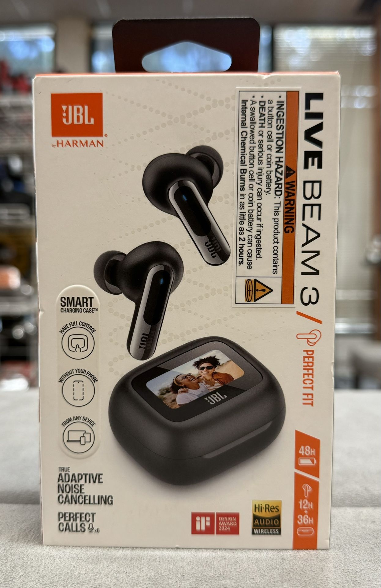JBL Live Beam 3 True Wireless Noise Cancelling Earbuds - Black