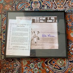 Framed Autographed Don Larson Photo