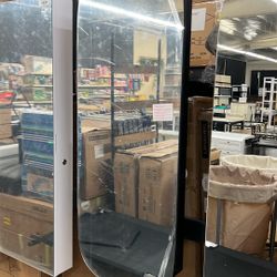 SONGMICS Jewelry Organizer LED Cabinet Wall/Door Mounted Lockable Rounded Wide Mirror