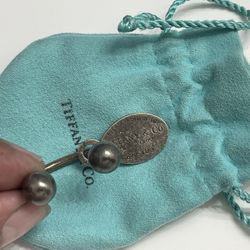 Vintage Tiffany And Co.  Sterling Silver Return To Tiffany Tag With Pouch Bag 