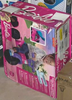 Fisher-Price Toddler Tricycle Barbie Tough Trike, Toy Bike with Handlebar Grips & Storage for Outdoo