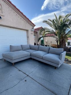 Mid-Century Modern L-Shaped Sectional Sofa