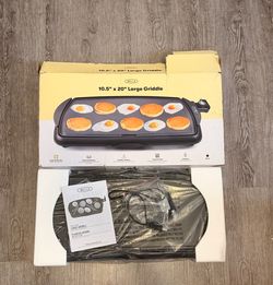 BELLA 10.5” x 20” Large Electric Griddle Nonstick Cooking Surface New Open Box