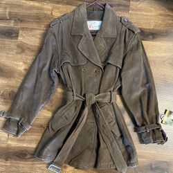Brand New Woman’s Excelled brand Brown Leather Coat Up For Sale