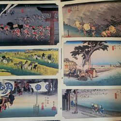 Japanese Ukiyo-e Woodblock Utagawa Hiroshige Tokaido Tsugi
