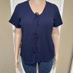 Rose & Olive Women’s Navy Blue Top Size 1x