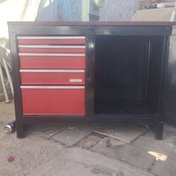 5 Drawer  Metal Tool Chest with cabinet  on the side