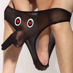 Men Mesh Elephant Sheer Bikini Brief Funny Size Large/XL