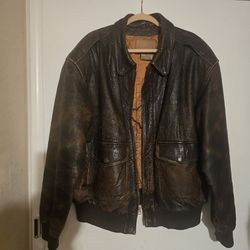 Vintage Arizona Jean Co Leather Bomber Jacket