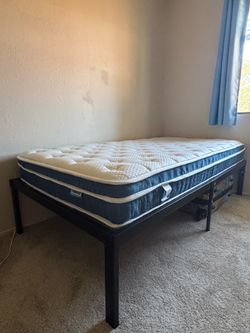 Twin Size Bed Frame and Mattress