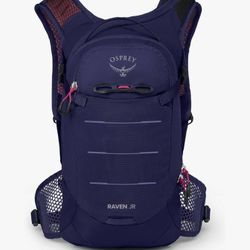 Osprey Raven Jr Girl's Mountain Biking Backpack with Hydraulics Reservoir, Deep Fig