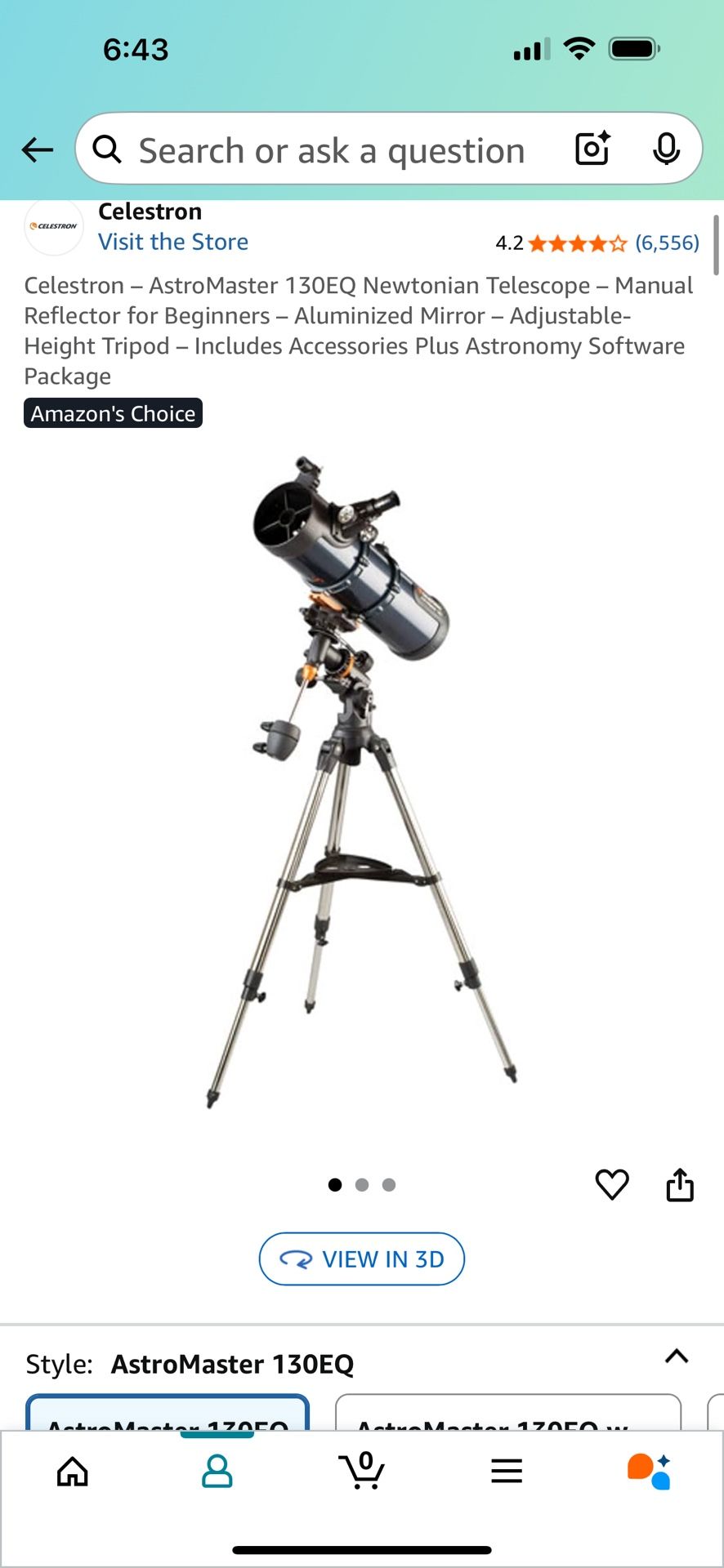 Celestron Astro master 130 telescope