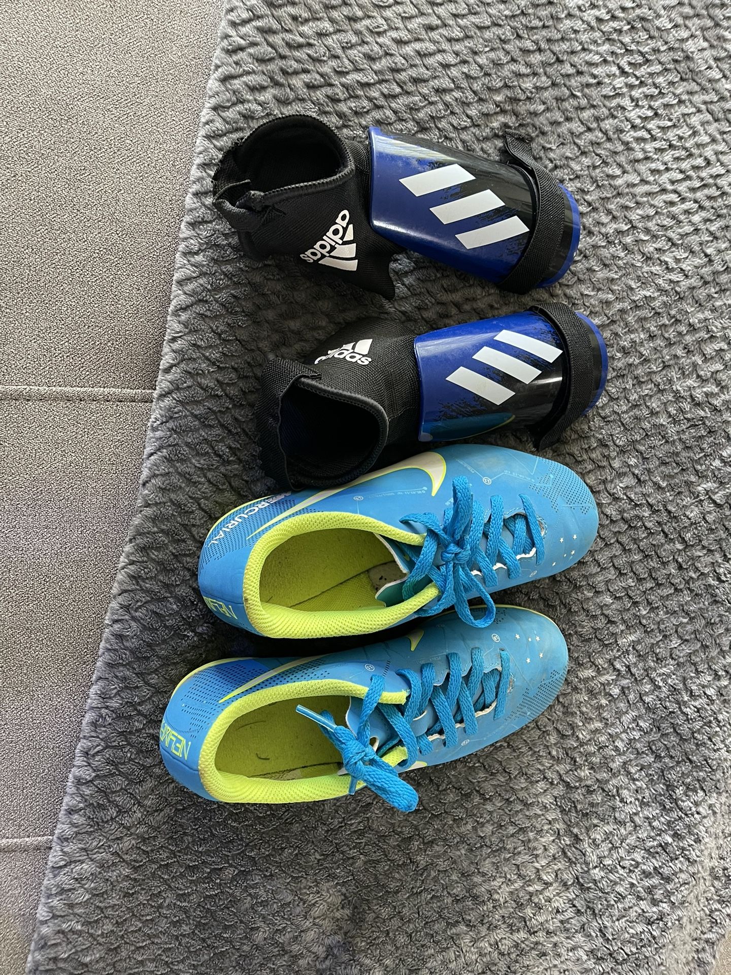 Soccer Shoes and shinguards Size 3