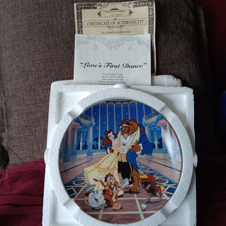 Beauty And The Beast Collectable Plate.