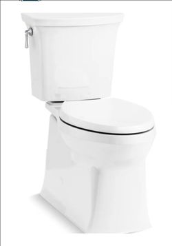 Kohler Corbelle 1.28 GPF Comfort Height Two-Piece Elongated Toilet with Revolution 360 Flushing Technology and Left-Hand Trip Lever