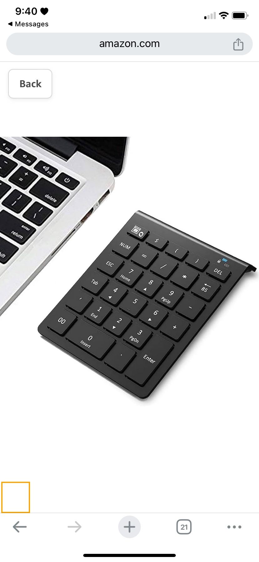 bluetooth number pad