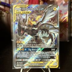 Pokemon Pikachu Zekrom GX Tag Team Full Art SM168 Black Star Promo Card