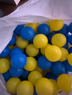 Blue and Yellow Plastic Play Balls