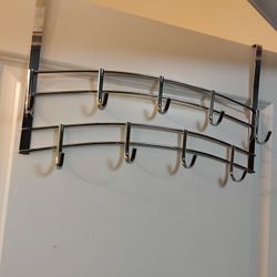 Metal Closet Hook 17"LX10"W, door mounted coat hooks