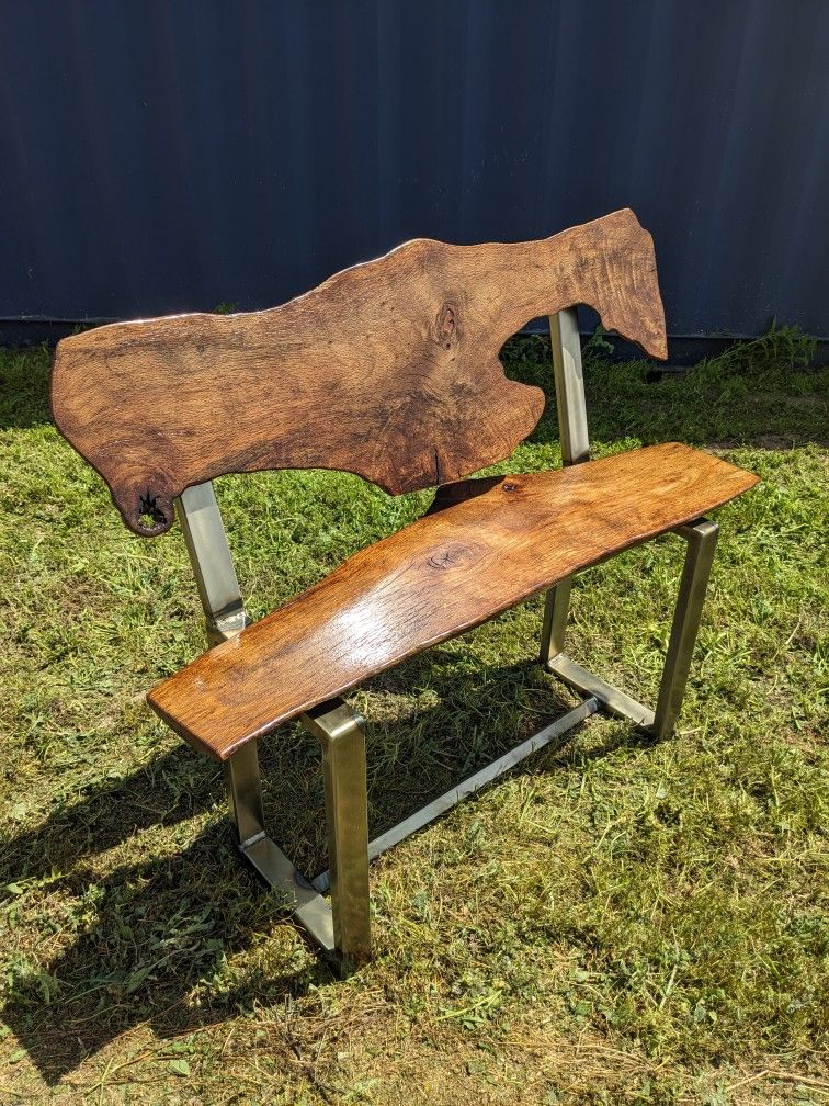 Handmade Oak Slab Bench