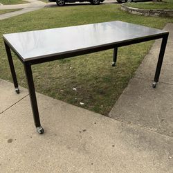 Industrial Stainless Steel Kitchen Table With Casters