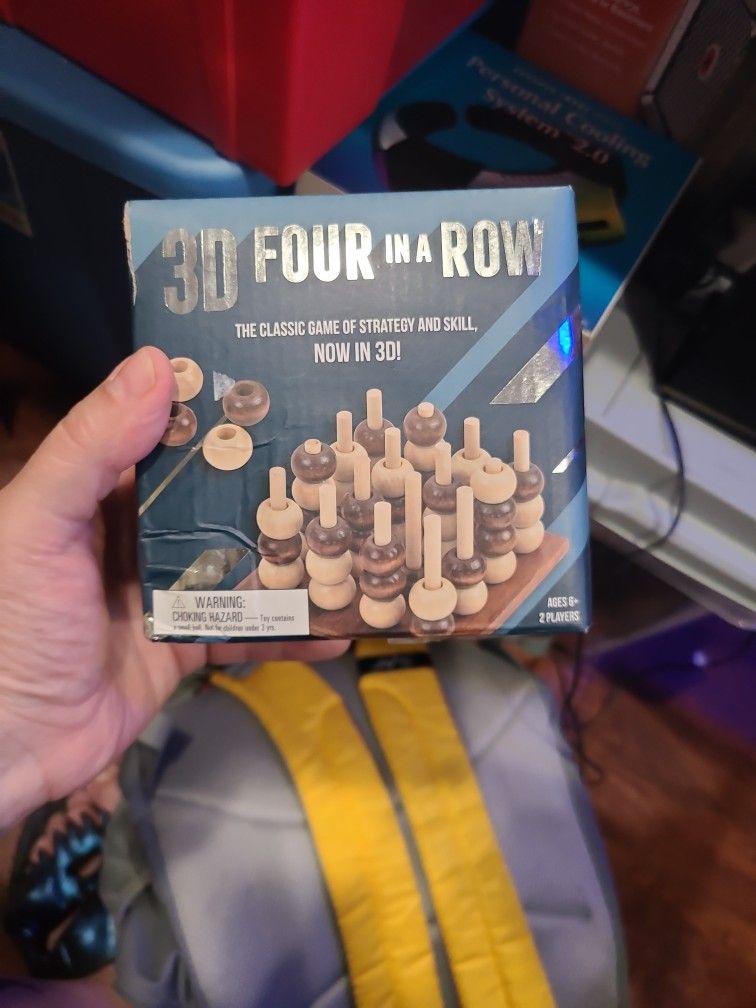 3D Connect Four in a Row Wooden Connect Four Chess Game for kids and Adults 6+