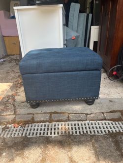 Blue ottoman with storage