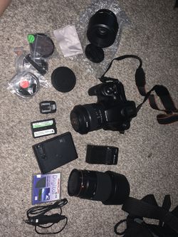 Sony A57 DLSR W/ 3 LENSES, FILTER, REMOTE & MORE
