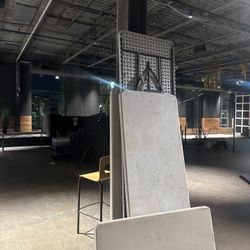 Lot of 5 White Granite Tables – 2x10ft, 1x8ft, 2x6ft – Non-Foldable, Indoor/Outdoor