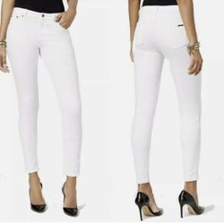 Michael Kors Selma HI Rise Stretch White Skinny Jeans