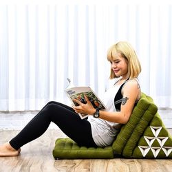 Leewadee Japanese Floor Mattress Thai Floor Bed with Triangle Cushion - Futon Mattress 67 x 21 inches - New