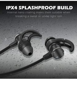 SLS-100 Wireless Bluetooth Sport Earphones Built in Microphone Runner Earphones Noise Canceling Headset in-Ears for Call Center Smart Cell Phone Black