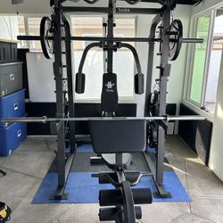  Vesta Fitness Smith Machine SM2001/Bumper Plates 230lbs/Olympic Barbell Bar/AdjustableBench/Gym Equipment/Fitness/Squat Rack/FREE DELIVERY/ 