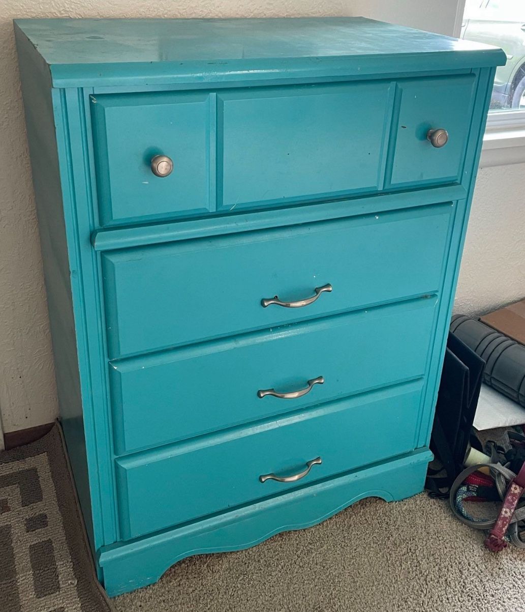 Turquoise 4- Drawer Dresser *Delivery Available* 