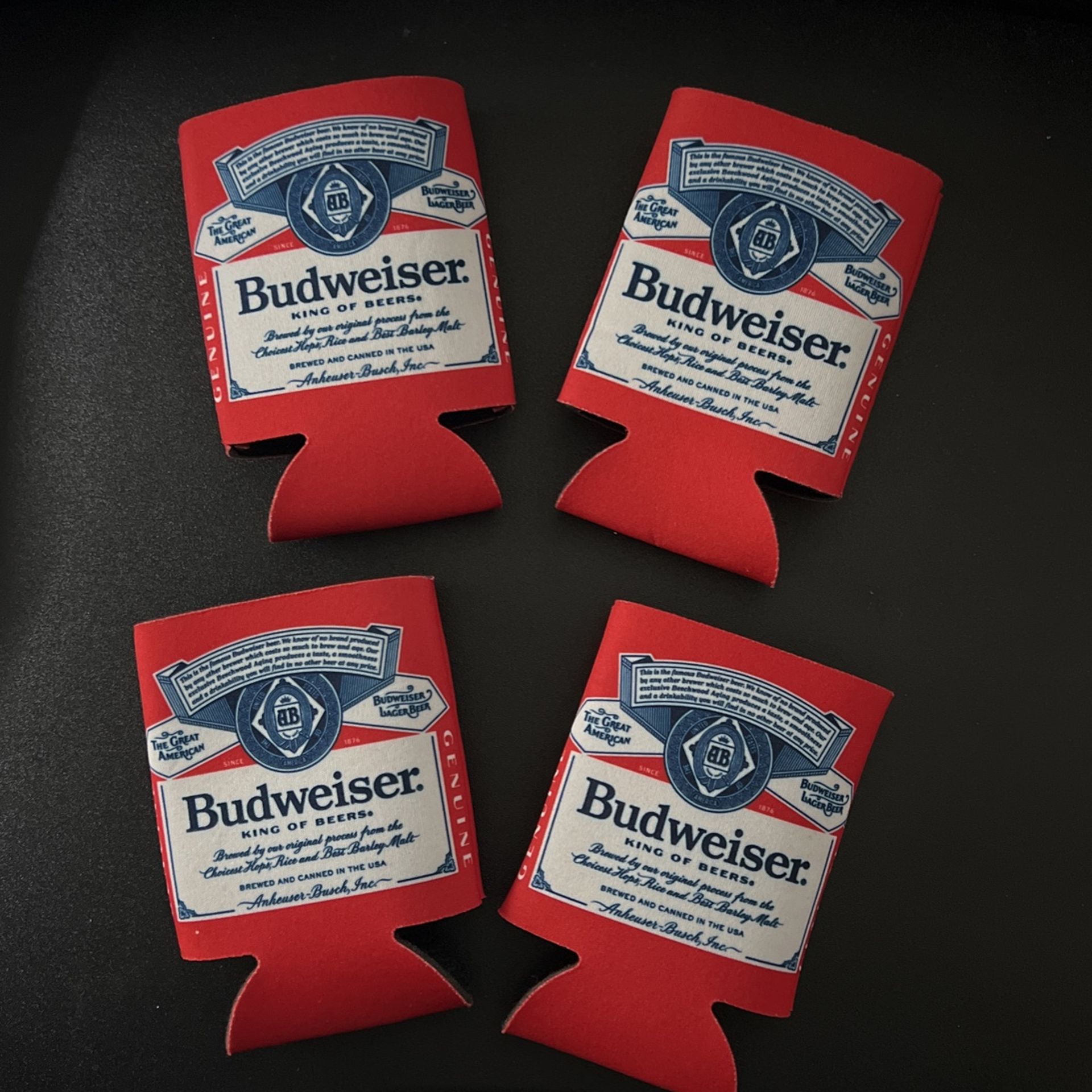 Budweiser 12oz Beer Can Cooler Holder/Koozies