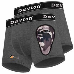 Davion Baseball Cup Youth Boys Underwear With Protective Athletic Cup For Boys, Soft Sports Protection For Baseball Football 2-Pack (Dark Grey-S)