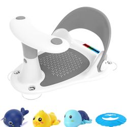 NEW🔥Infant Bath Seat with Thermometer, Suction Cups, Toys - Toddler Bath Chair