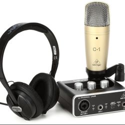Behringer U-Phoria Studio Recording/Podcasting Bundle New In Box