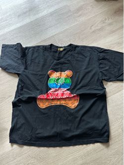 Black T shirt With Rainbow Teddybear Graphic