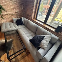 Joybird Briar Sofa / Couch Sectional, Grey